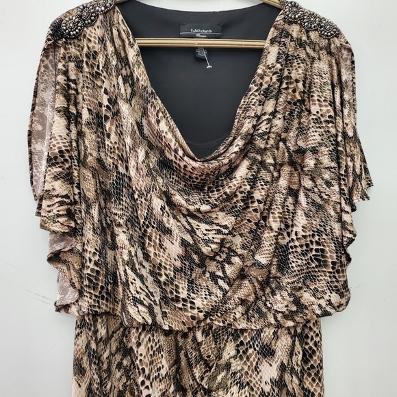 R&m Richards women dress animal print size 14W side zipper - Picture 7 of 15